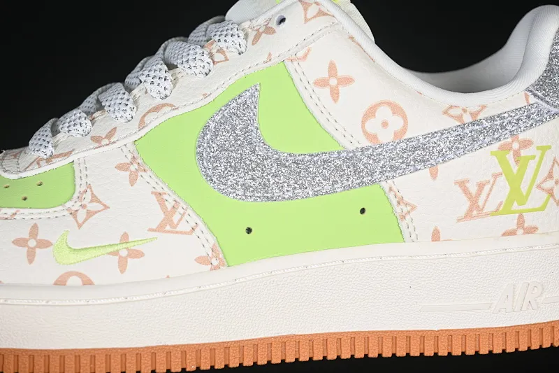 All categories Nk Air Force 1 Air Force series Nk Air Force 1 Low Air Force low-top Nike Air Force 1'07 Low LV joint Apple green silver hook Air Force 1 low-top casual sneakers DF0188-079
